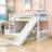 Twin Over Twin Wooden L-Shaped Bunk Beds with Slide and Storage-1230276449