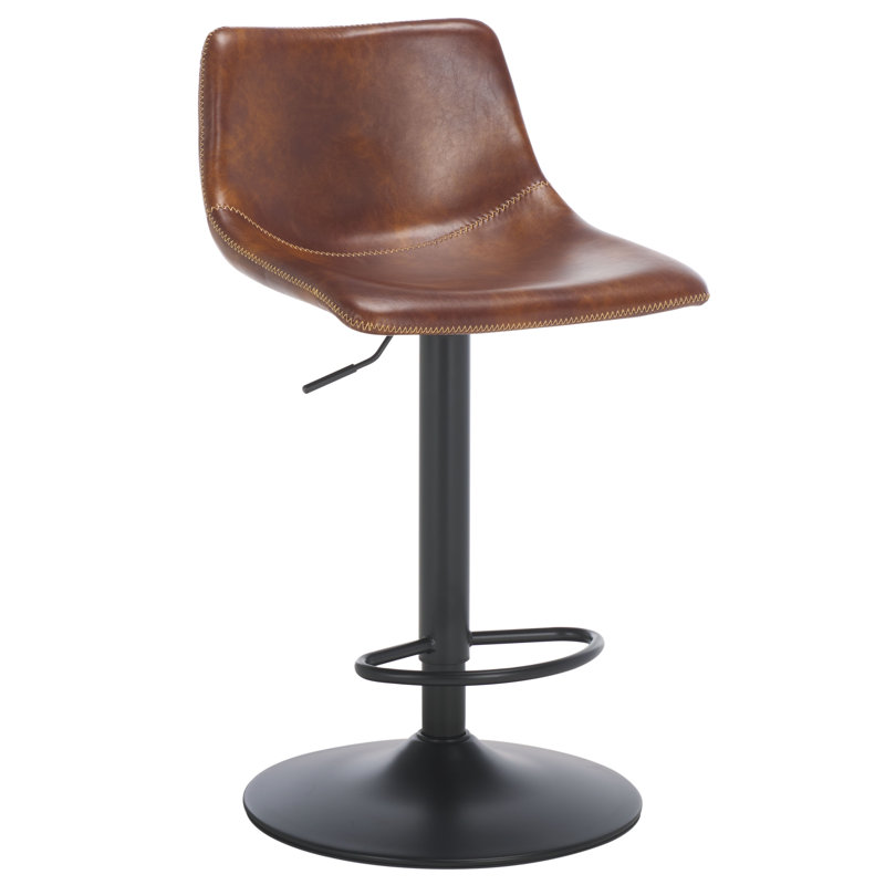 Aelin Adjustable Bar Stool, Brown