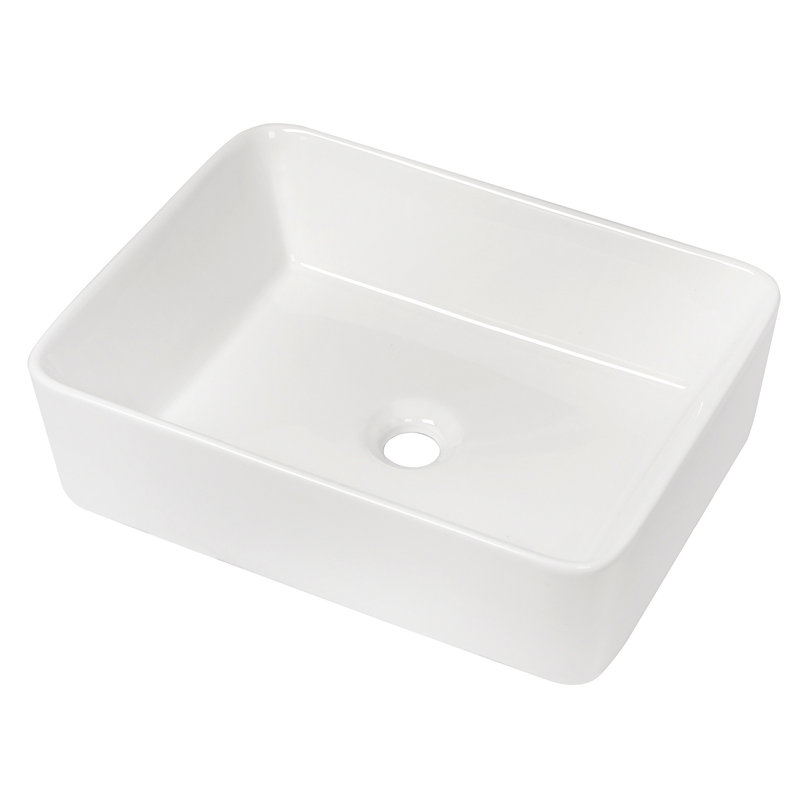 Lavabo de salle de bain rectangulaire en céramique blanche 19 "X15"