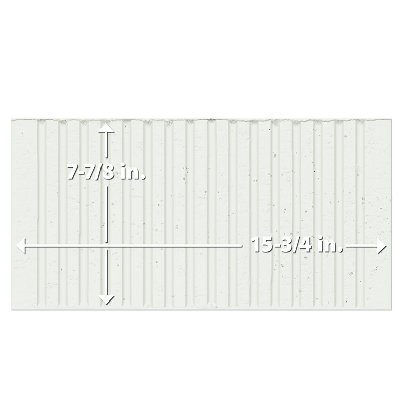 Kings Loft 7-7/8 In. X 15-3/4 In. Fluted Ceramic Wall Tile, White