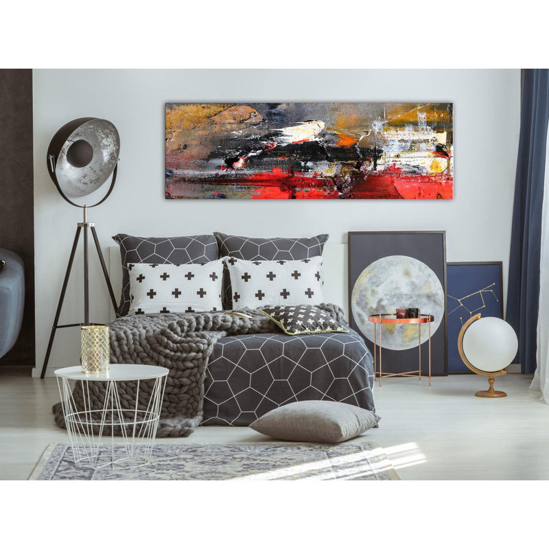 Fiery Rush - peinture sur toile tendue, H 16 po x l 47 po