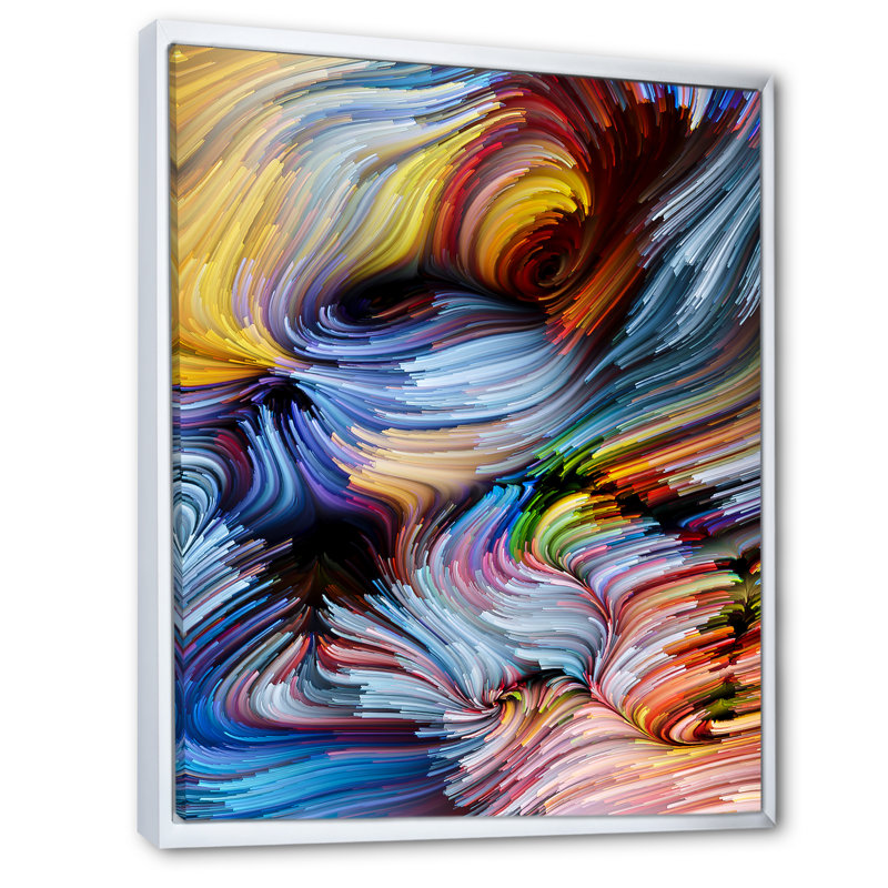 Élégance de l'art liquide - œuvre d'art moderne sur toile, Cadre photo blanc, H 32 po x l 16 po x P 1 po