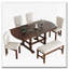 Ensemble de table de salle à manger 6 pièces 6 pièces 78 pouces avec table extensible