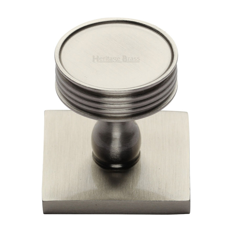 Heritage Brass Cabinet Knob Venetian Design with Square Backplate