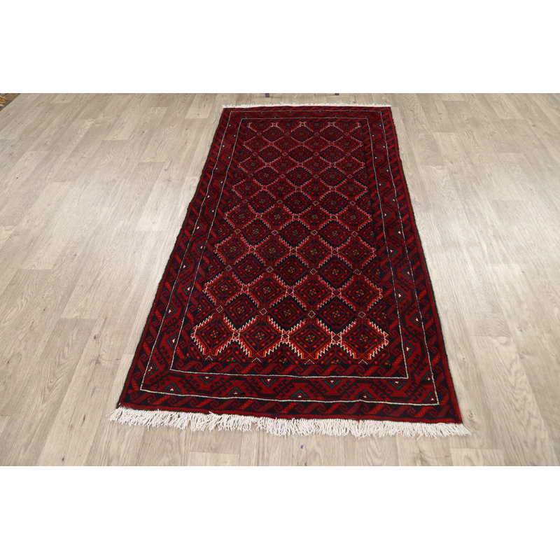 Aliesha One-of-a-Kind 3'4" X 6'3" Wool Area Rug in Red
