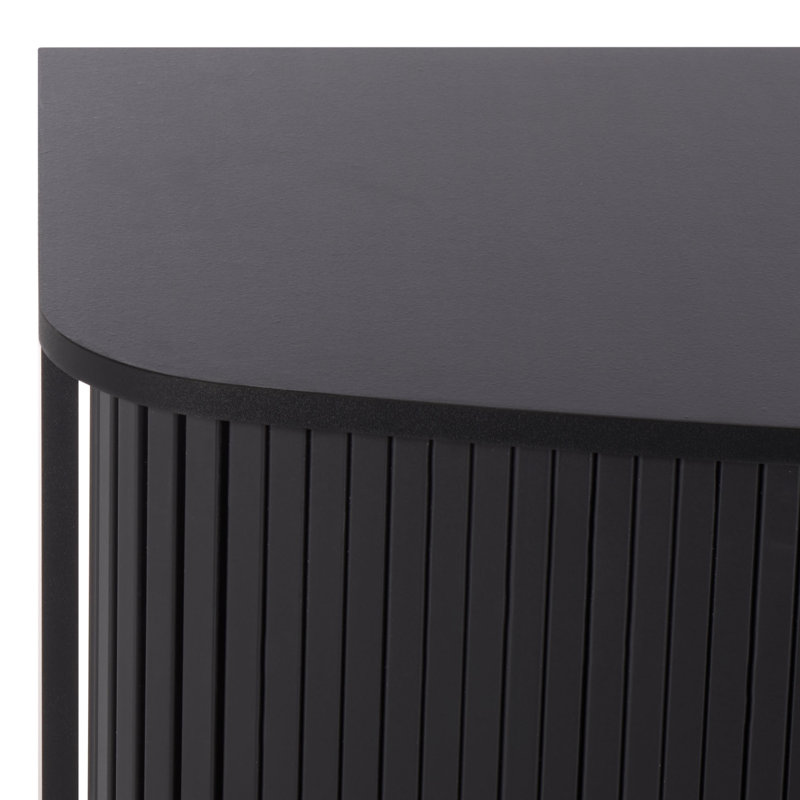 Sabby Tambour Door Compact Tv Stand, Black