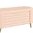 Modern Oval Storage Ottoman Upholstered Storage Bench, Pink