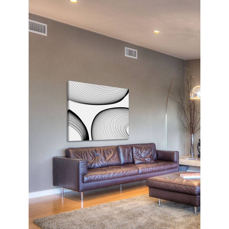 «Abstract Black and White 21-54-13» par Irena Orlov, reproduction d'art sur toile tendue, 30 po x 45 po
