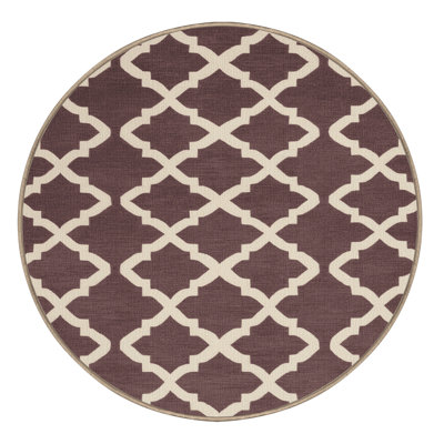 Machine Washable Trellis Brown Area Rug