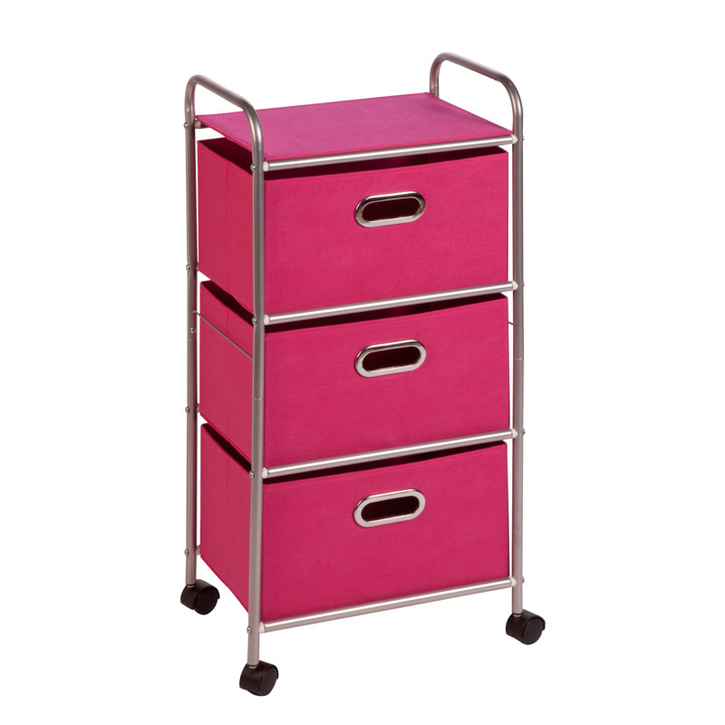 Commode à 3 tiroirs Onika, Rose