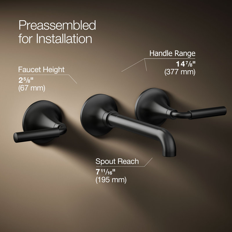 Tone Wall-Mount Bathroom Sink Faucet Trim, Matte Black