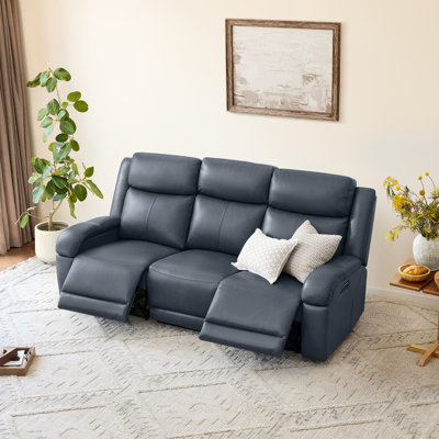 Canapé inclinable électrique en cuir véritable Zachery