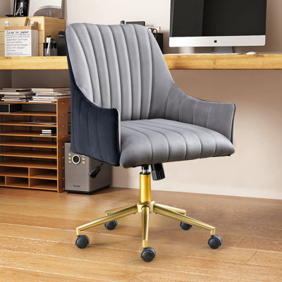 Chaise de bureau en velours Mariachristina