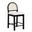 Tabouret de bar rembourré Boucle avec dossier en rotin tissé-1603352077-1603352079-1606266307