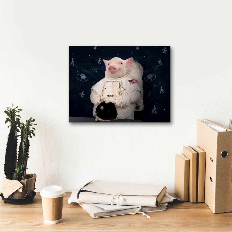  «Pig - Astronaut» par John Hovenstine, art mural sur toile, 16 po x 12 po, H 12 po x l 16 po