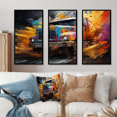 Expressionist Monster Truck Fury III - Truck Wall Decor Set