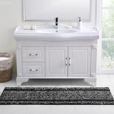 Tapis de couloir pour salle de bain en microfibre Heathered Hotel, 20 po x 60 po