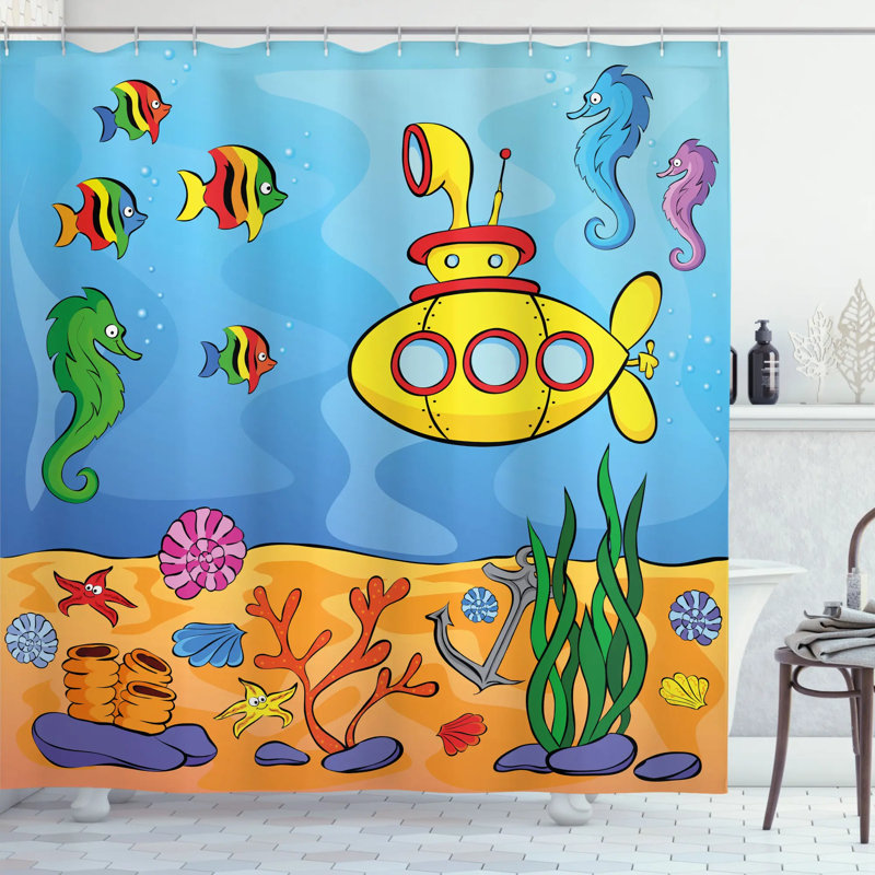 Shower Curtain with Hooks Included, 75" H x 69" W