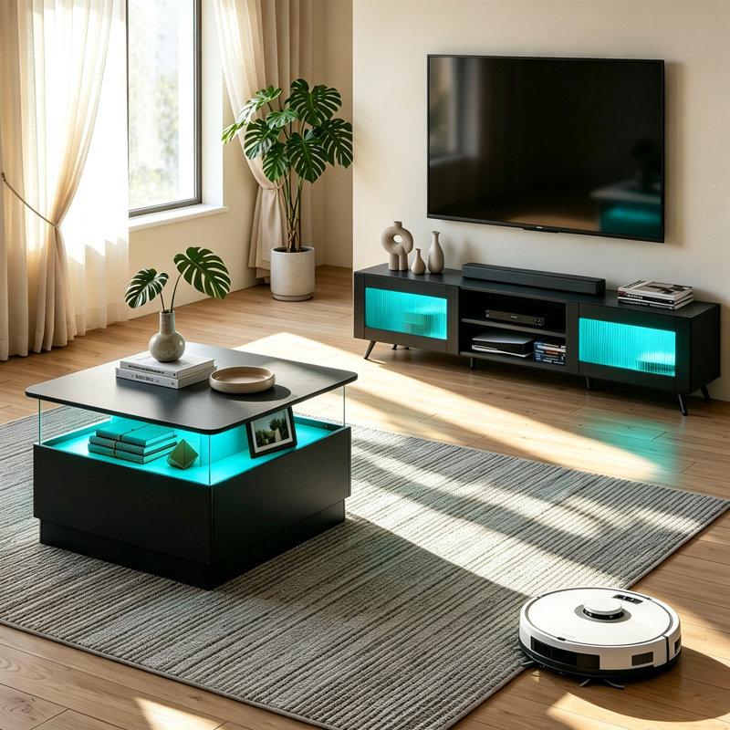 Meuble télé et table basse, Black