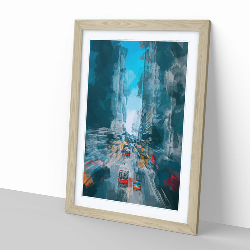Toronto in Canada in Abstract - Picture Frame Graphic Art Print, Oak, 76cm H x 50cm W x 2cm D