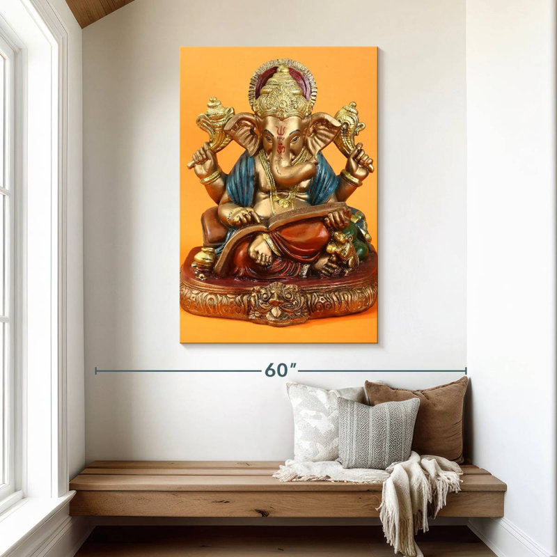 Adella Golden Ganapati Idol, H 48 po x l 32 po