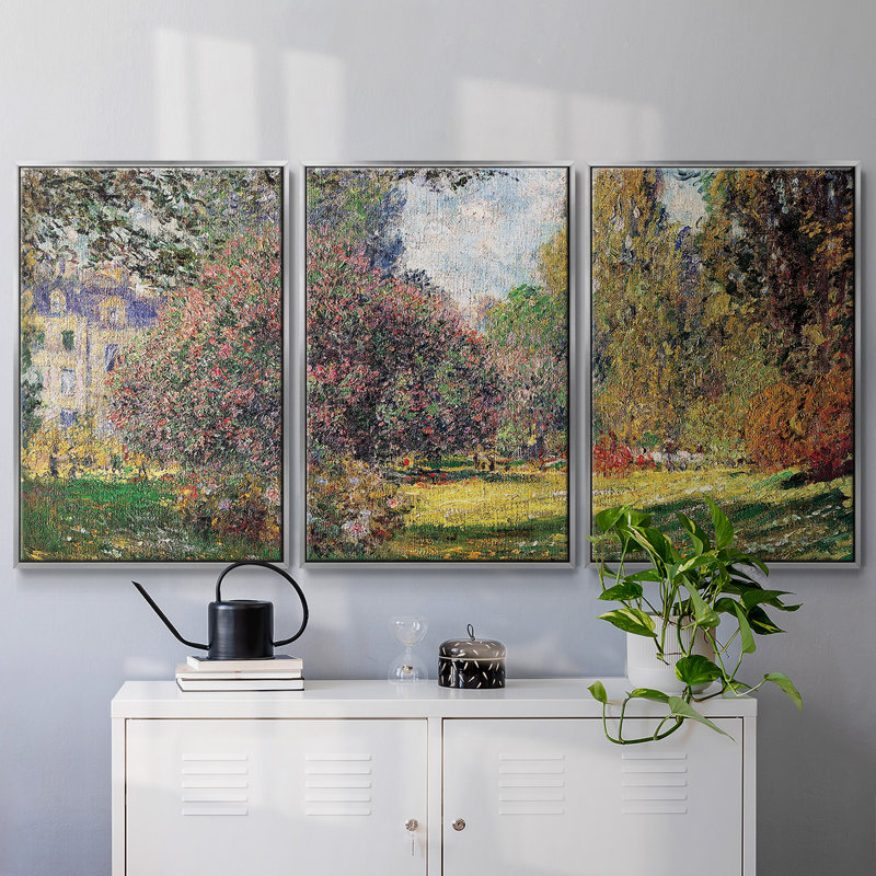 The Park By Monet 3 pièces, H 40 po x l 78 po x P 2 po, Argent