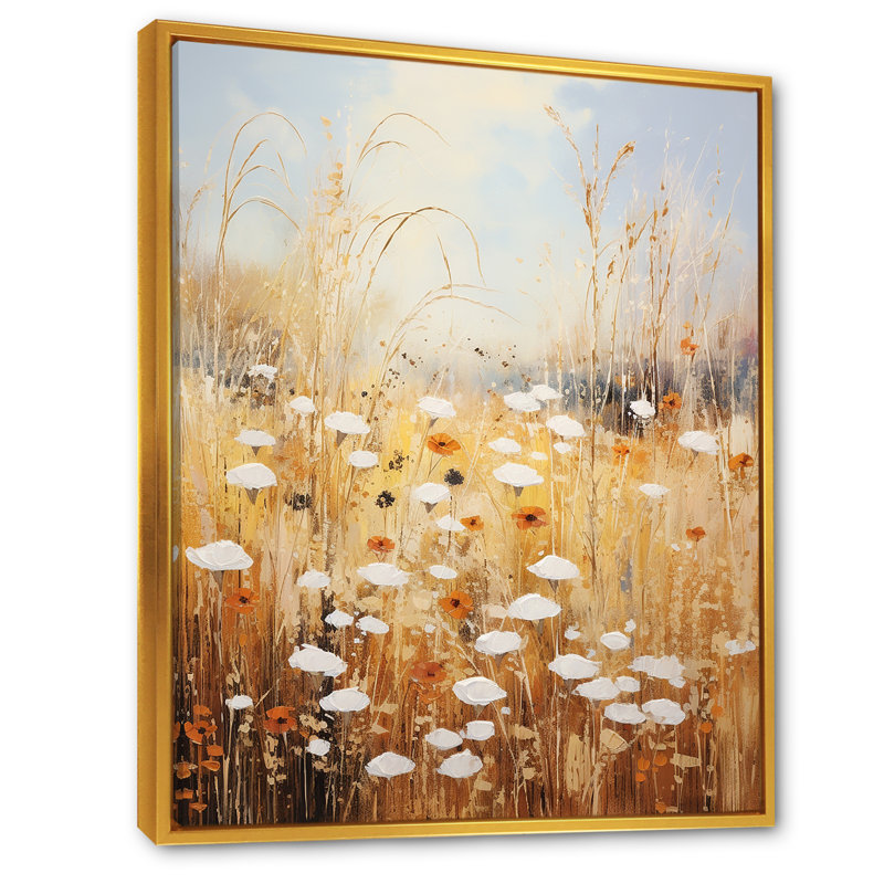 Meadow of Dreams - Imprimé, Cadre flottant doré, H 40 po x l 30 po x P 1,5 po
