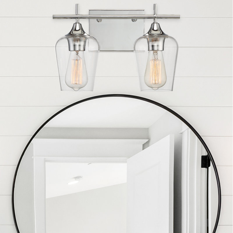 Éclairage pour meuble-lavabo à intensité variable en chrome poli Breena, Chrome poli, Clear