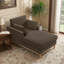 Chaise longue en tissu velours Searle Pierre-130033866