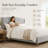 King Size French Retro Wingback Bed Frame, Teddy Fabric Upholstered, Sturdy Slat Support, No Box Spring Needed, Easy Assembly, Light Gray-1469637851-1469637797