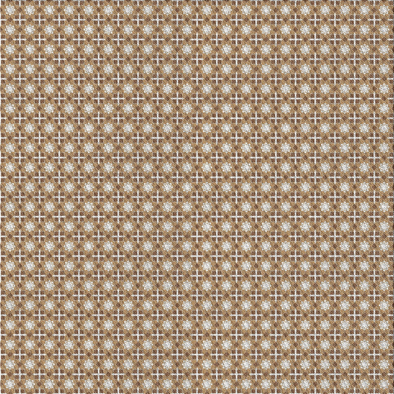 Tapis de zone brun à motif, Carré 8 pi