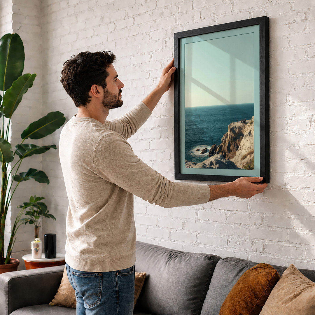 Cliff Over Ocean Coastal - Framed Print