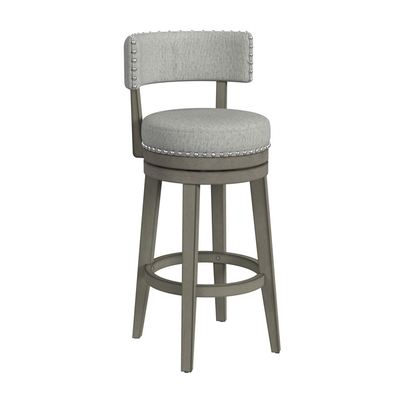 Wendover Upholstered Wood Swivel Stool, Bar Stool (31" Seat Height)