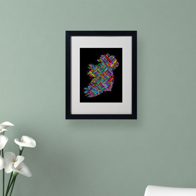 « ireland v » par michael tompsett, art textuel encadré
