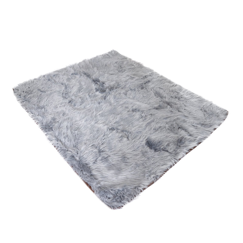 Light Gray Faux Fur Waterproof Pet Blanket, 60" x 50"