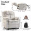 Chenille Power Recliner Chair With Wheels, Adjustable 90°-165° Reclining Sofa With Side Pocket, For Living Room Bedroom-1793068600