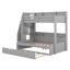 Lit simple superposé au dessus d'un lit double avec escalier de rangement, lit gigogne, tablettes de rangement, cadre de lit superposé avec éclairage à DEL et USB pour enfants-717020726