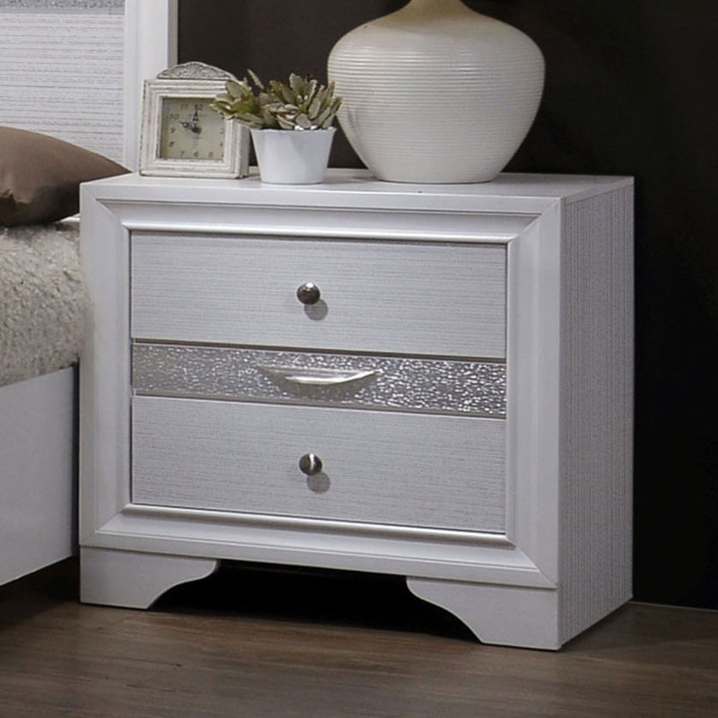 Table de chevet contemporaine 1Pc, Blanc