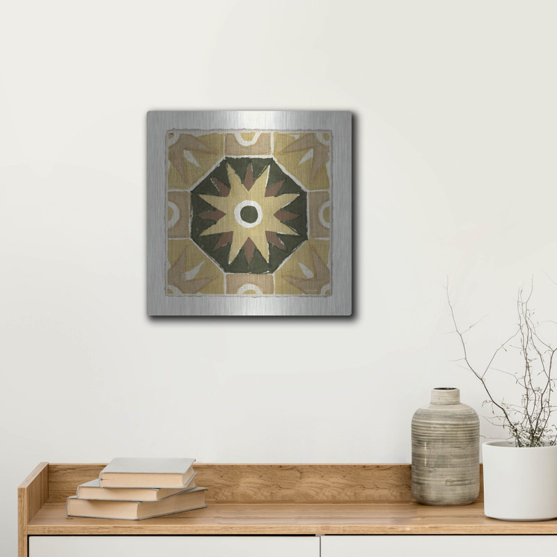 «Luxury Tile Pattern VI» par Stellar Design Studio, art mural en métal Luxe, H 12 po x l 12 po