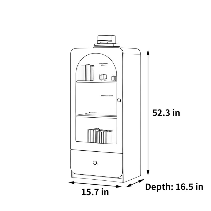 Lobsien, Burlywood/White, (3 Shelves) 52.3"H x 15.7"W x 16.5"D