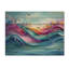 Encre rose et bleue Oceanic Waves II - impression de bois côtier - sur bois de pin naturel-314257419