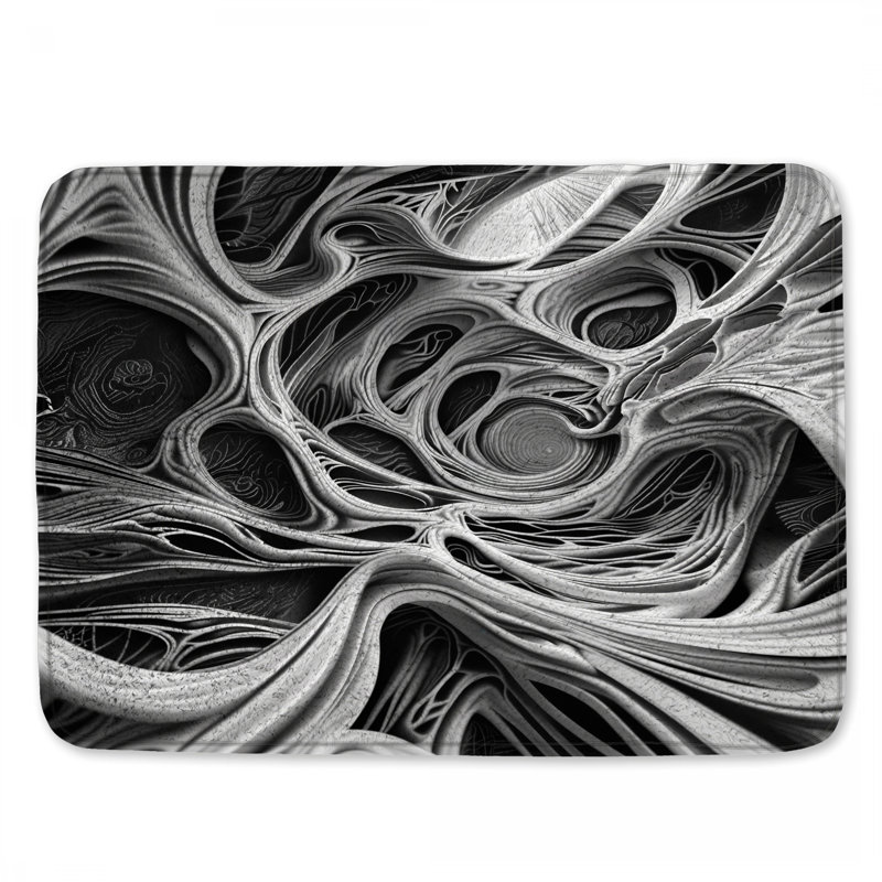 Intricate Abstract Swirls Bath Mat, 34in W x 21in L