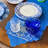 Blue Hanukkah Menorah Embroidered Table Runner