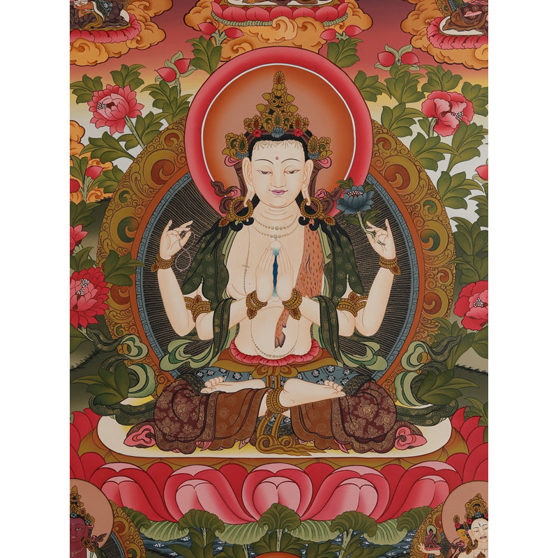 Chenrezig (Avalokiteshvara) (Thangka sans brocart)