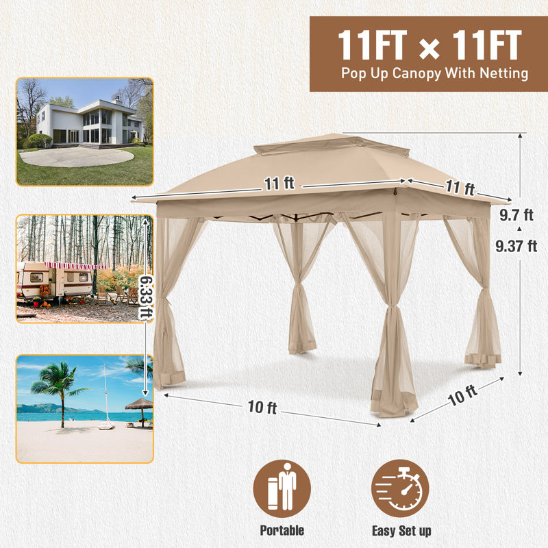 11 pi. L 11 pi. X P 11 pi. Pavillon de jardin en D, Kaki