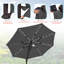 Abat-jour luxueux: parasol en porte-à-faux à DEL de 11 pi avec tissu teint dans la masse, cadre en aluminium et rotation à 360 °-1096398820