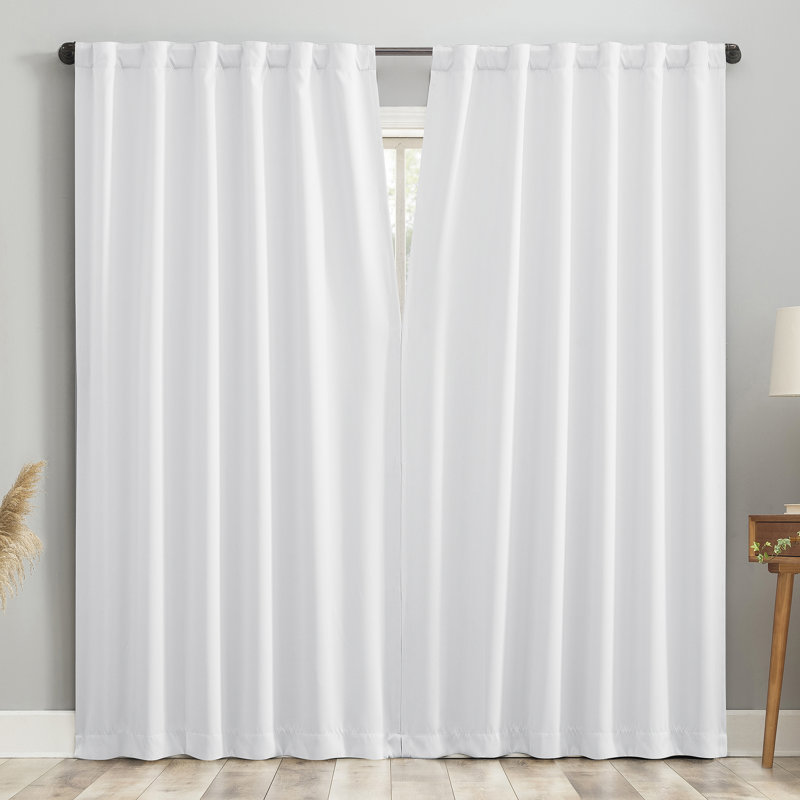 Paire de rideaux 100% occultant Aria, L 52 po x L 84 po, Blanc