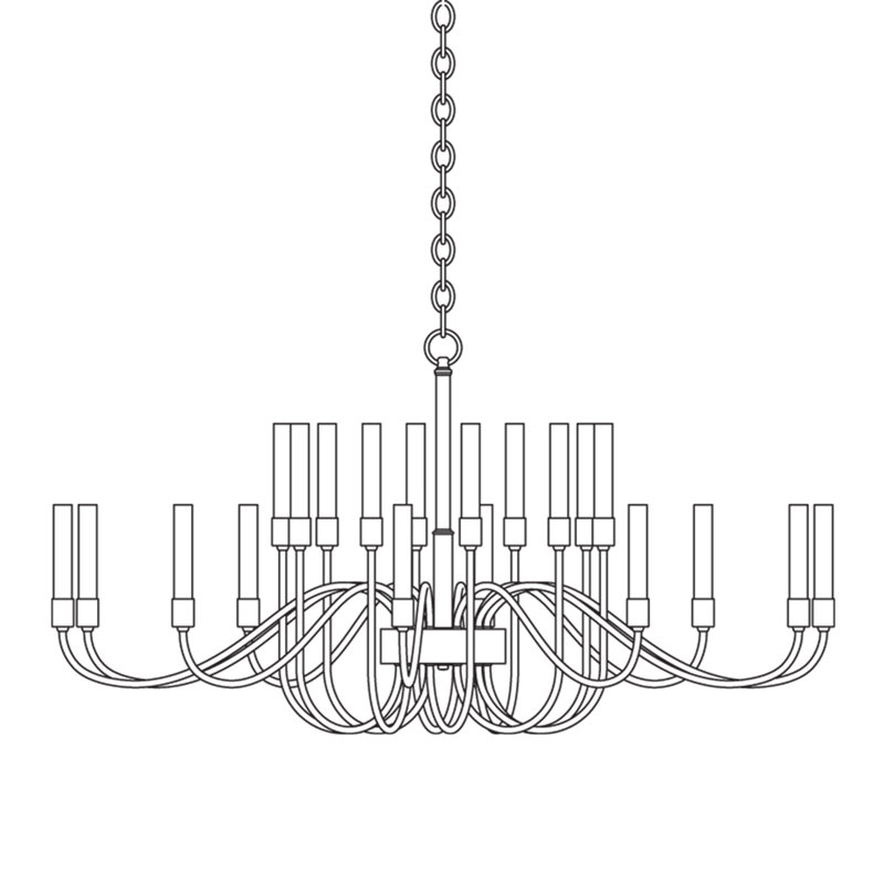 Lisse 20 - Light Candle Style Classic/Traditional Chandelier, Dark Smoke