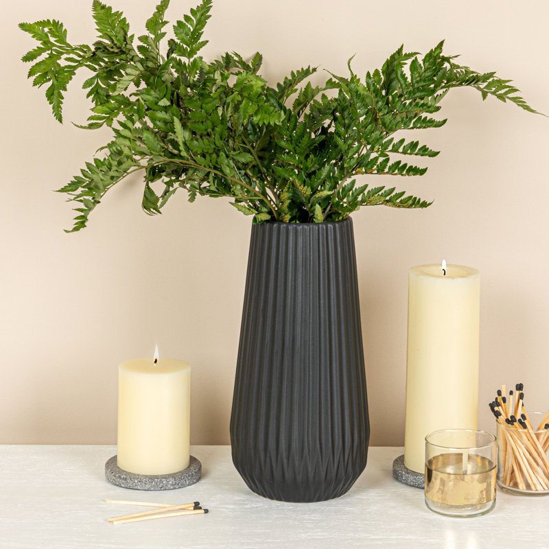 Laudine Stoneware Table Vase, Black