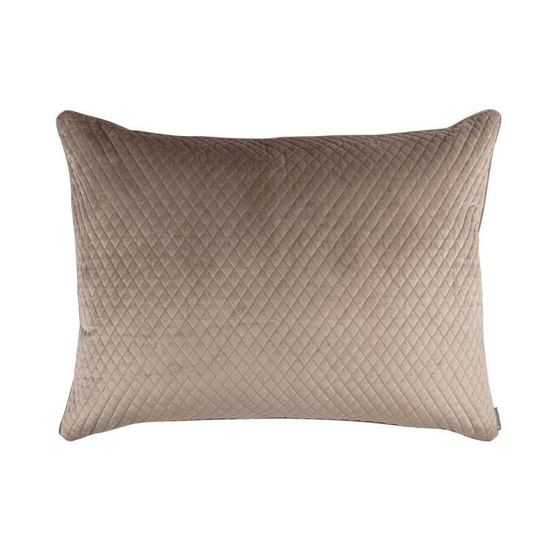 Housse de coussin en velours matelassé et insert Valentina, Brun, 27 po x 36 po